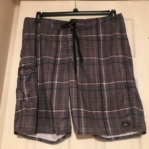 O’Neill Hubrid Grey Plaid Print Shorts sz 38